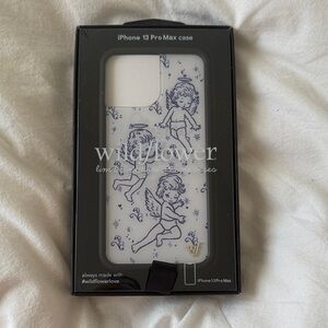 Wildflower iPhone 13 Pro Max Case - White with Blue Angel Case